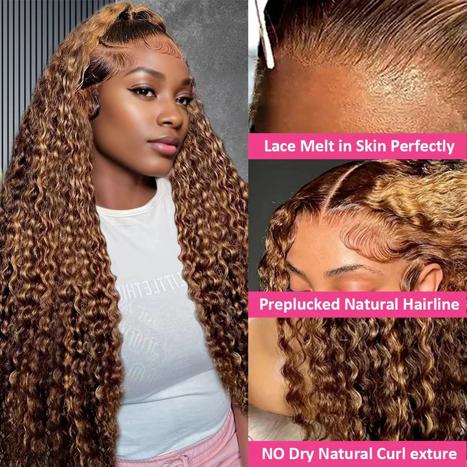 Honey Brown Curly Wigs