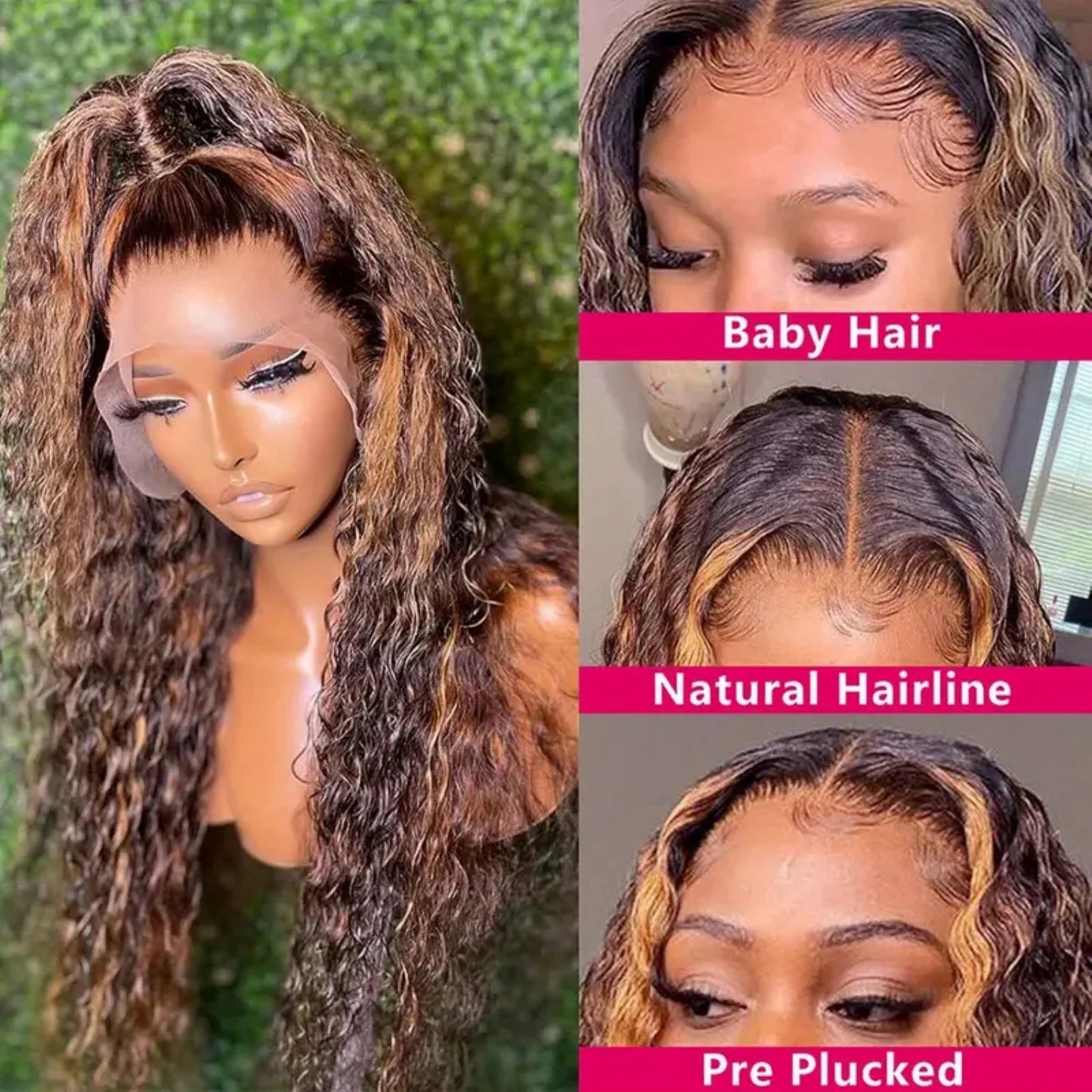 Honey Brown Curly Wigs