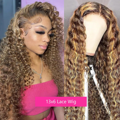 Honey Brown Curly Wigs