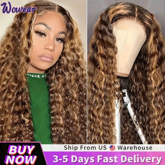 Honey Brown Curly Wigs