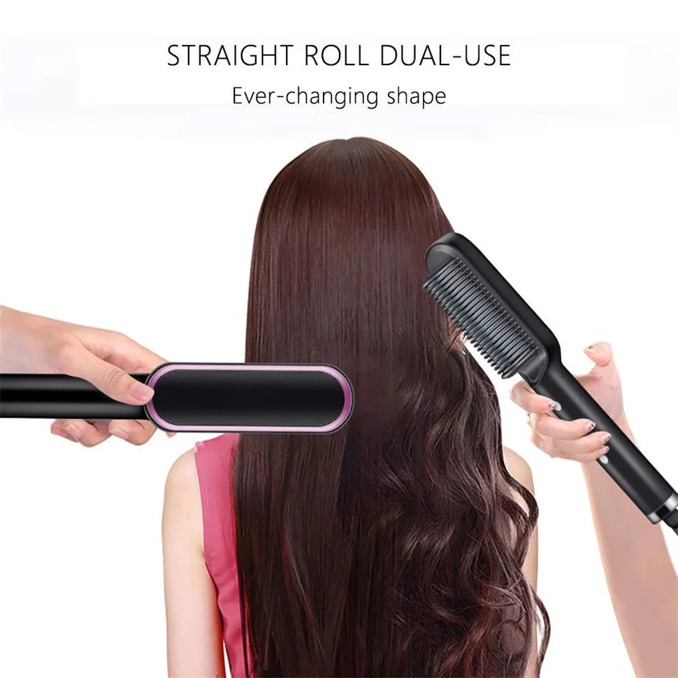Multifunctional Hair Straightener Curler Brush