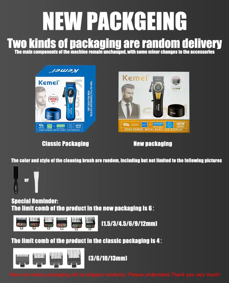 Kemei Professional Electric Hair Clipper Kit