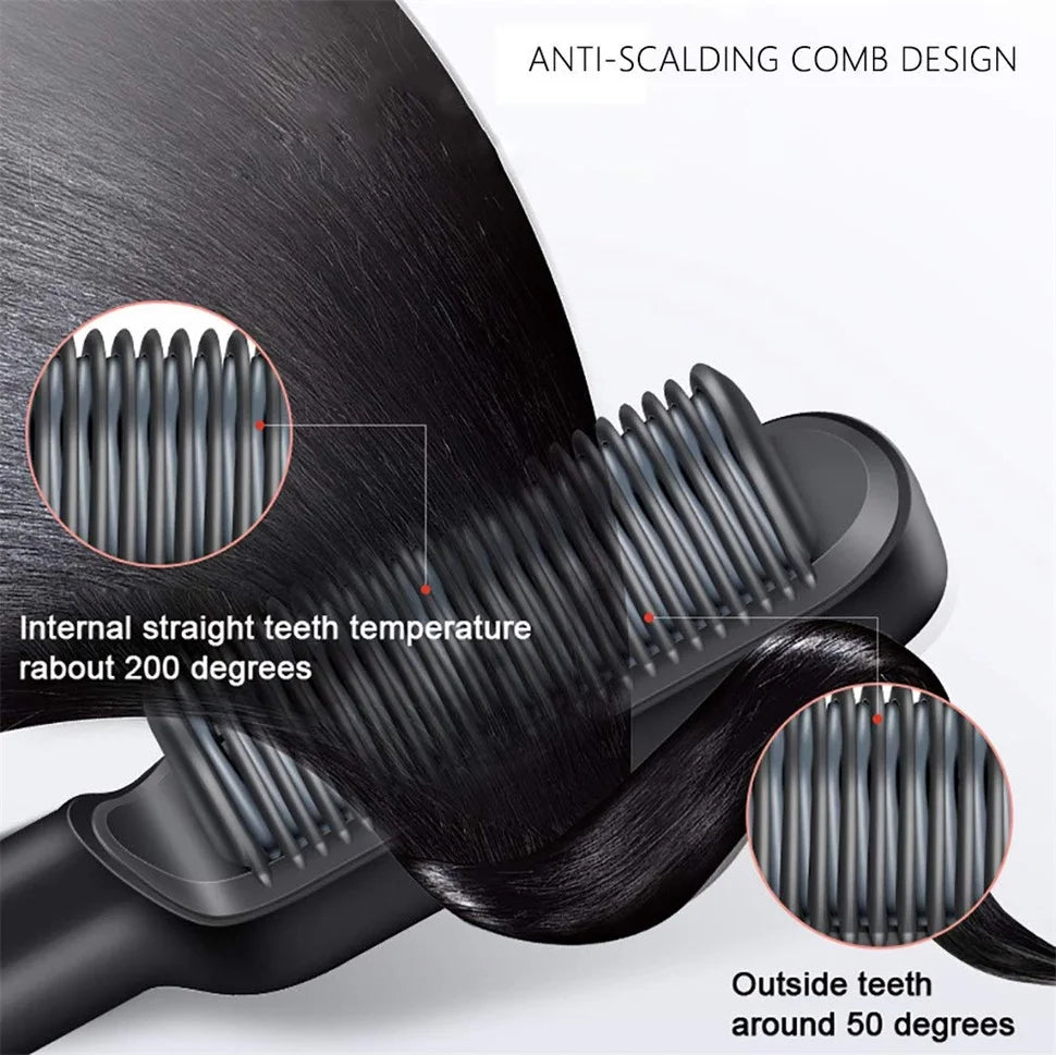 Multifunctional Hair Straightener Curler Brush