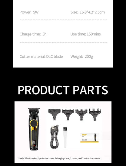 Kemei Professional Electric Hair Clipper Kit