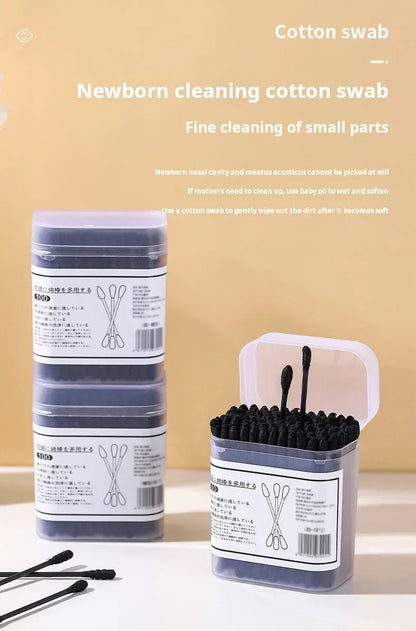 Black Cotton Swabs