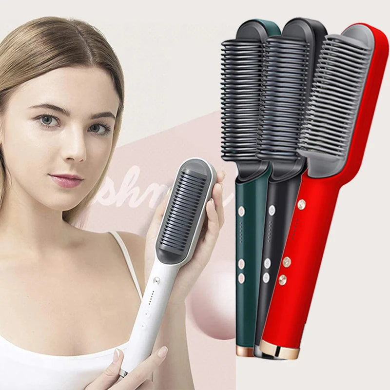 Multifunctional Hair Straightener Curler Brush