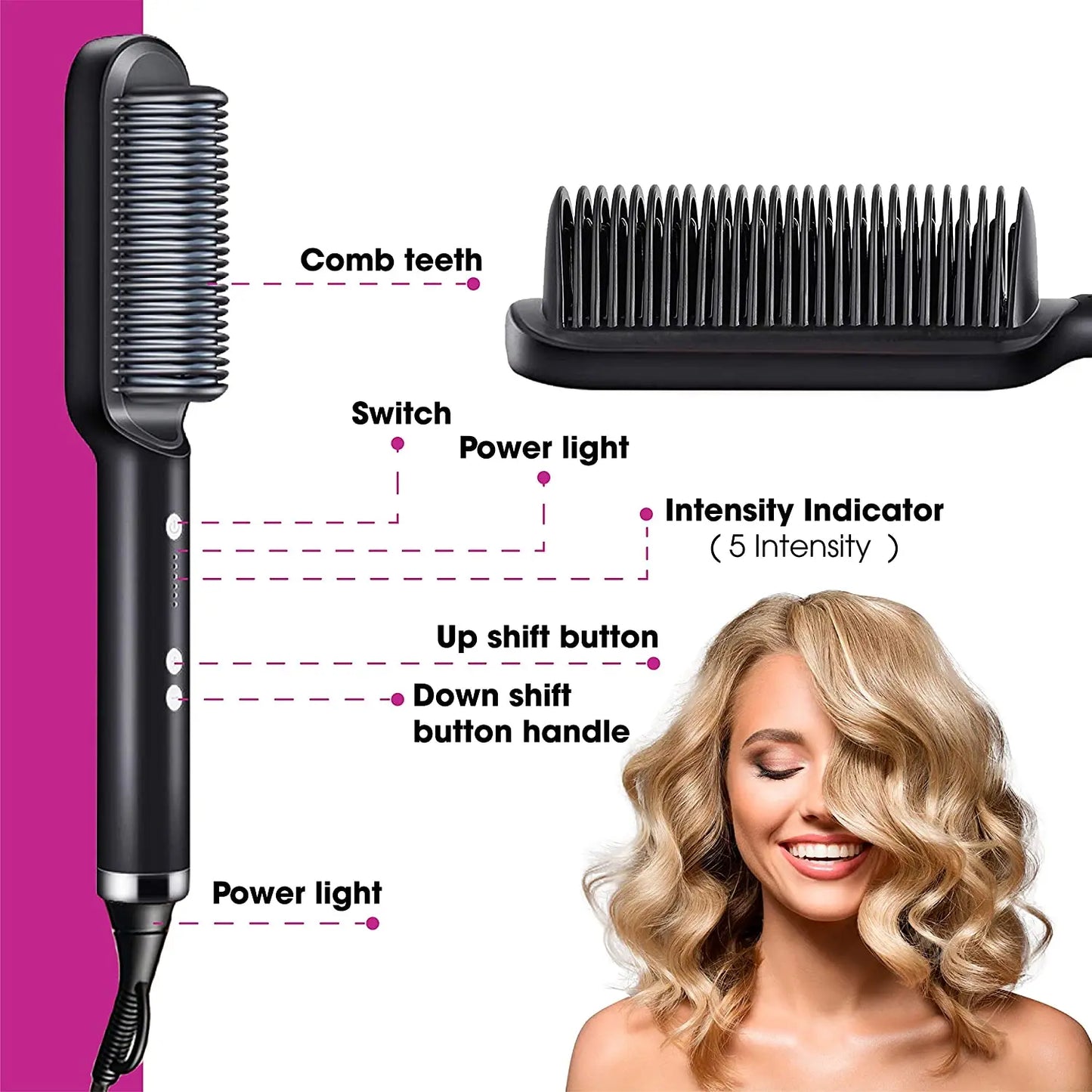 Multifunctional Hair Straightener Curler Brush