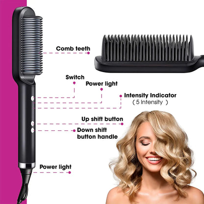Multifunctional Hair Straightener Curler Brush