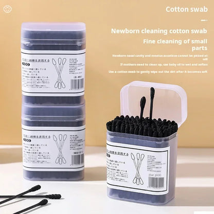 Black Cotton Swabs