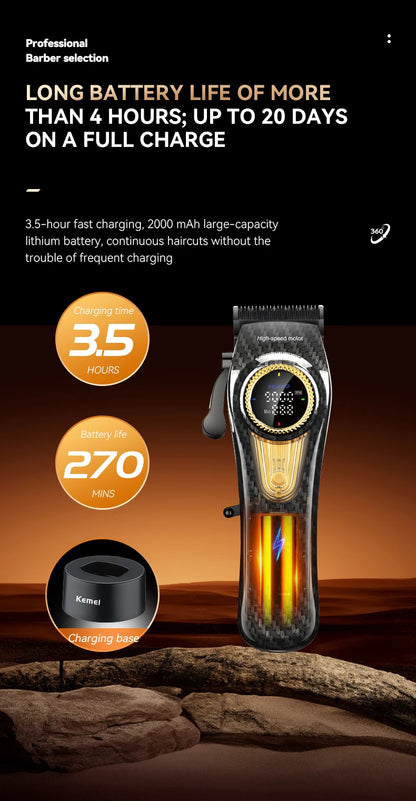Kemei Professional Electric Hair Clipper Kit