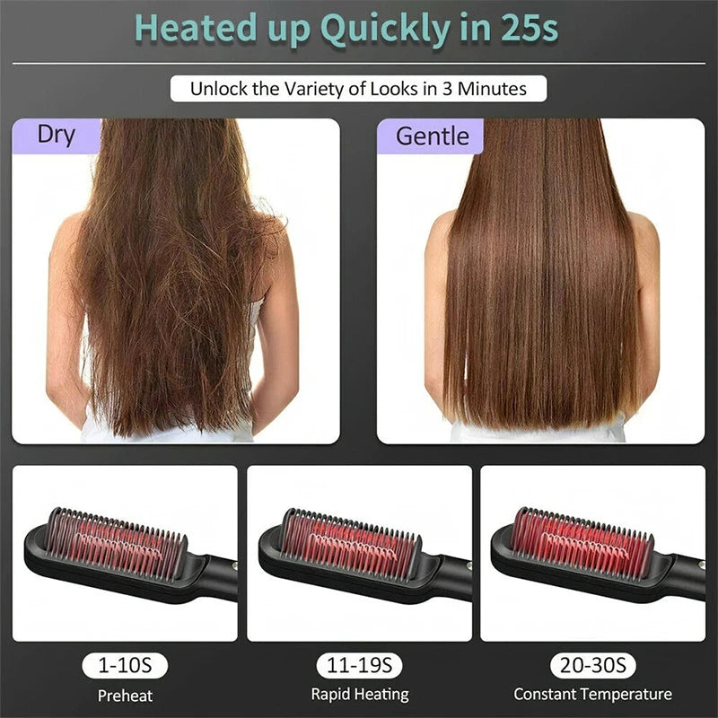 Multifunctional Hair Straightener Curler Brush