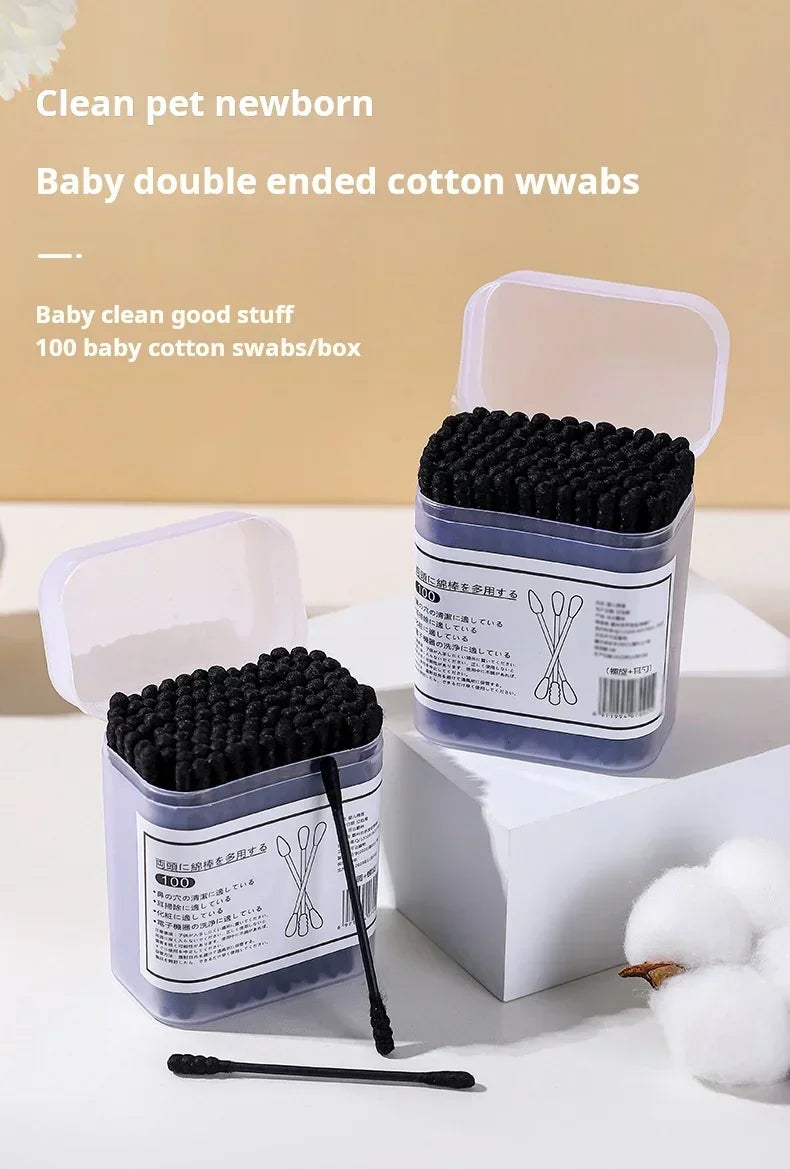 Black Cotton Swabs