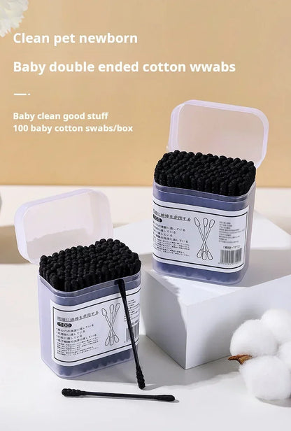 Black Cotton Swabs