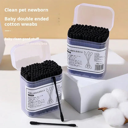 Black Cotton Swabs