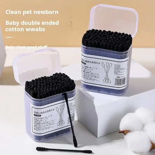 Black Cotton Swabs
