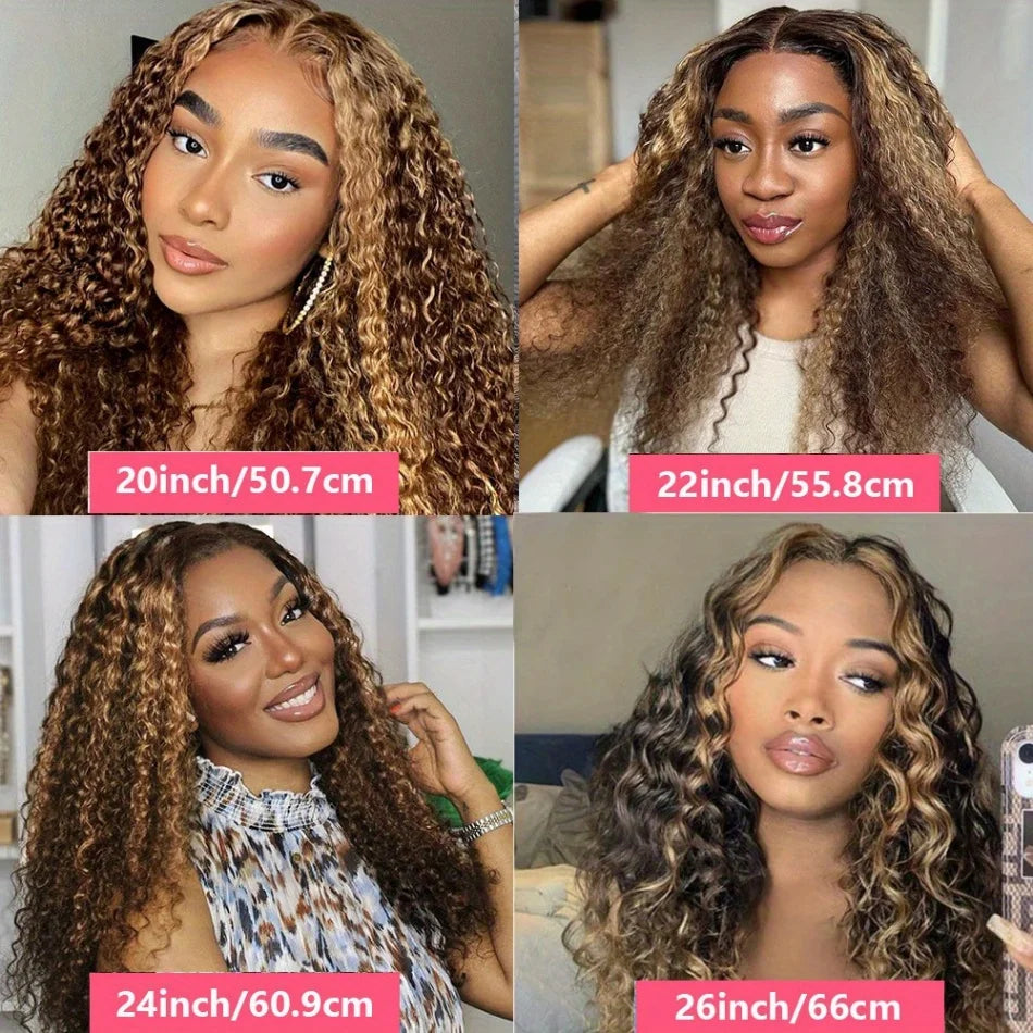 Honey Brown Curly Wigs