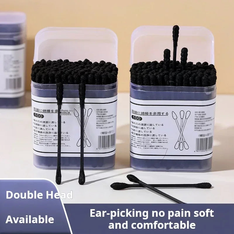 Black Cotton Swabs