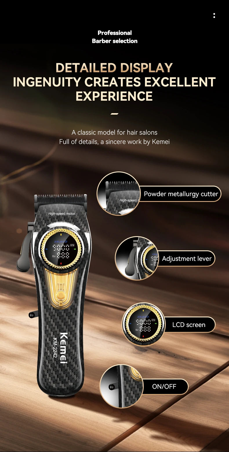 Kemei Professional Electric Hair Clipper Kit