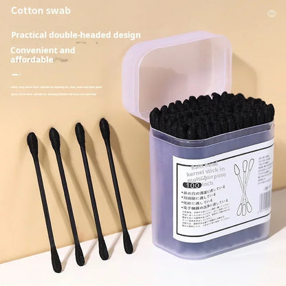 Black Cotton Swabs
