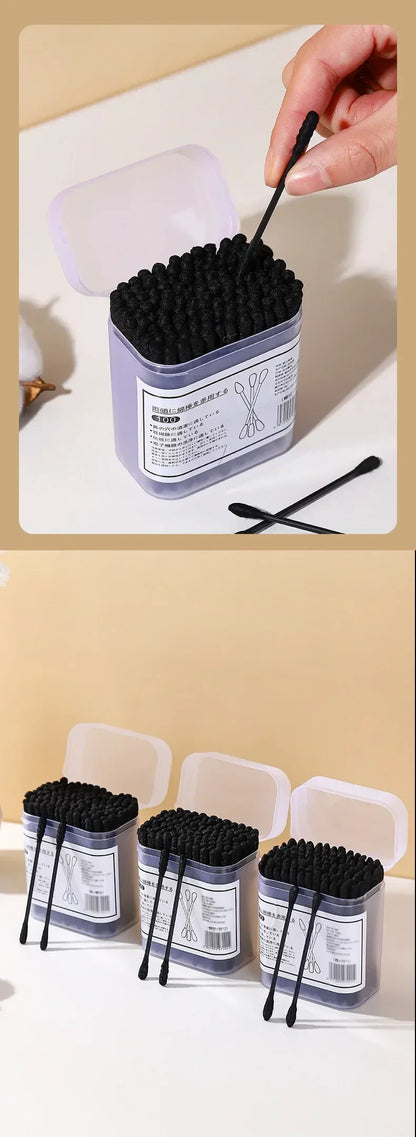 Black Cotton Swabs